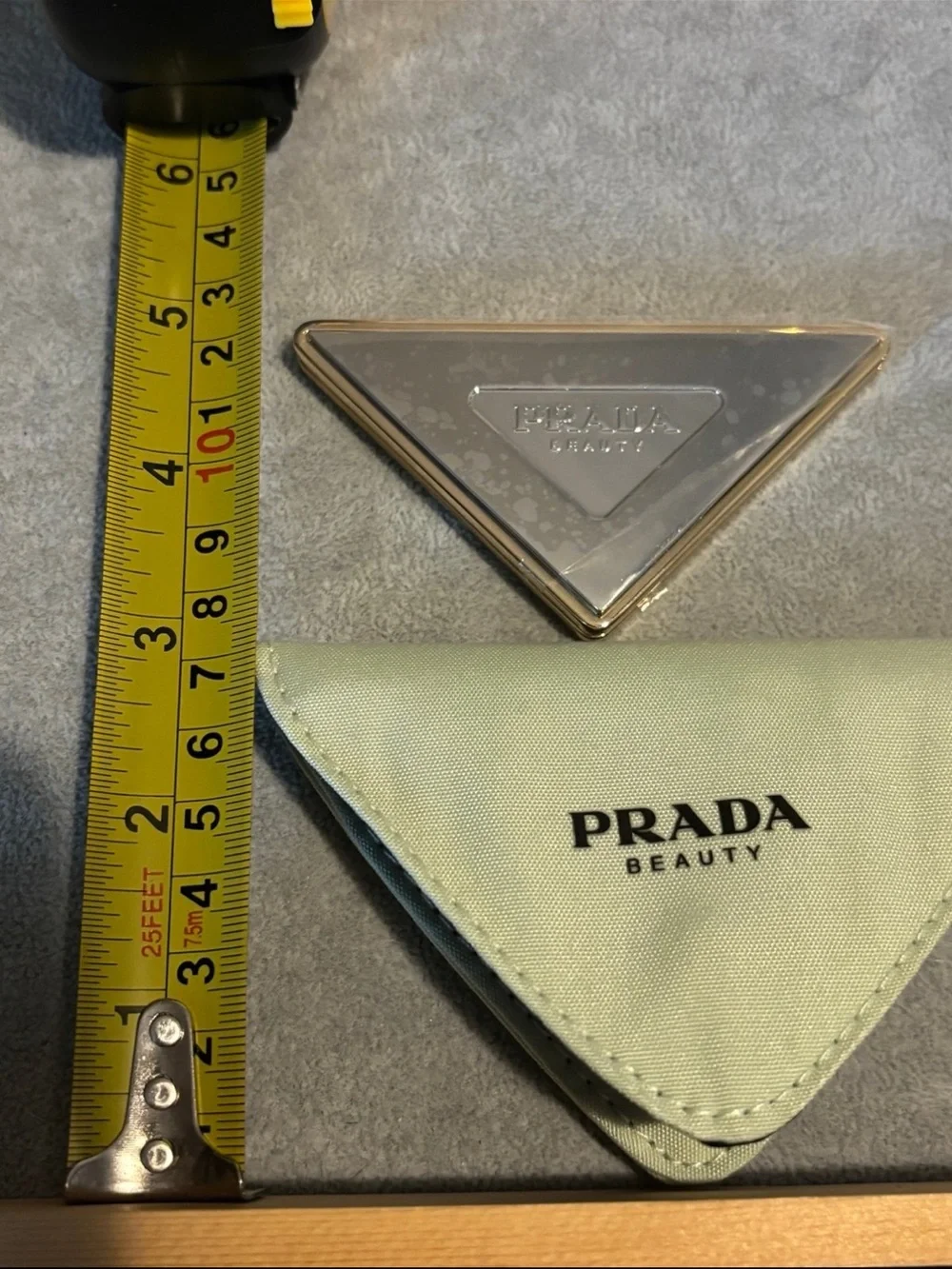 Prada Gold & Silver Triangle double sided mirror